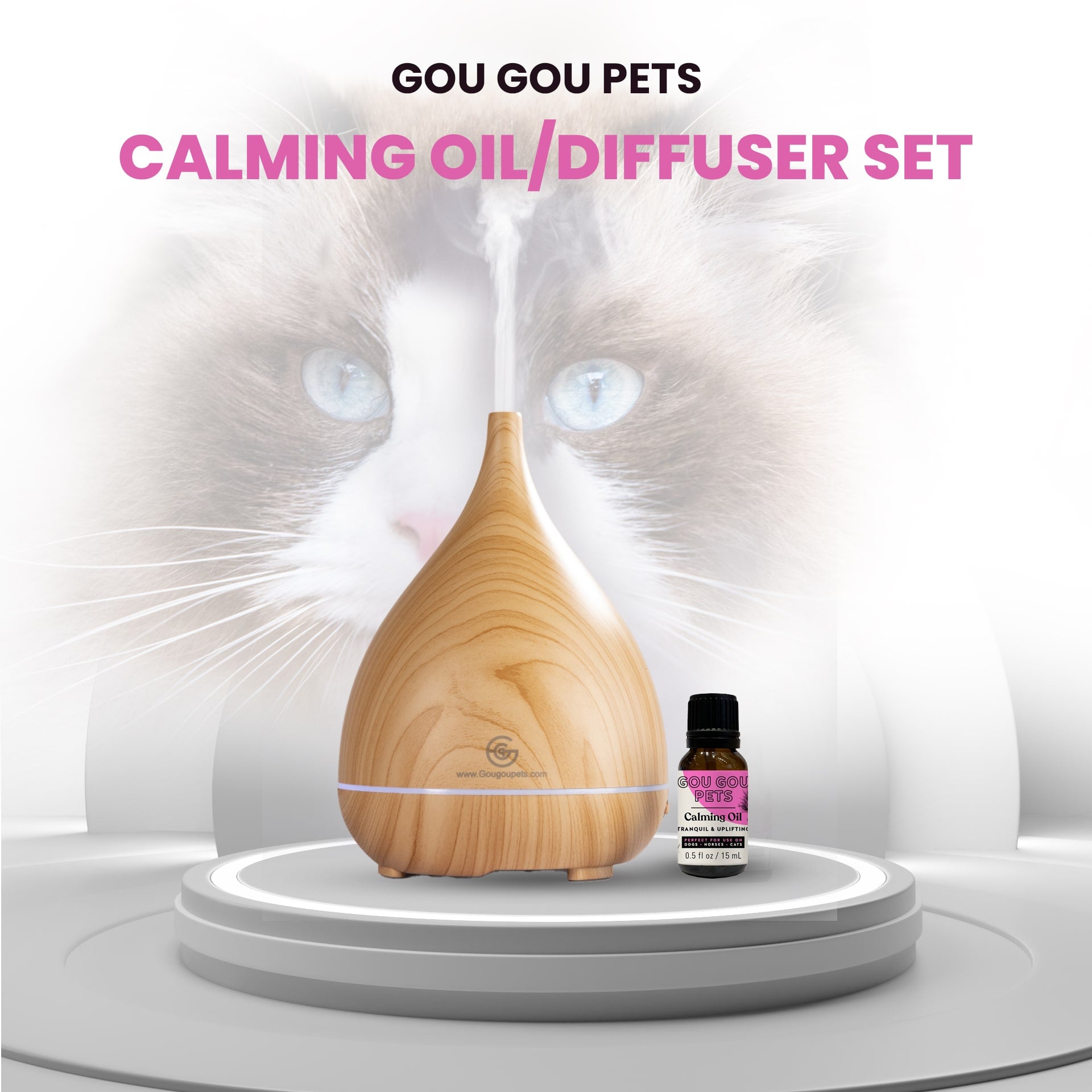 Essential Oil Diffuser and Calming Oil Set for Dogs