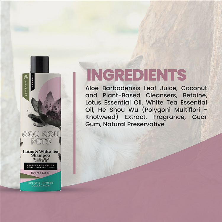 Lotus and White Tea Shampoo for Horses: Natural Control for Deshedding