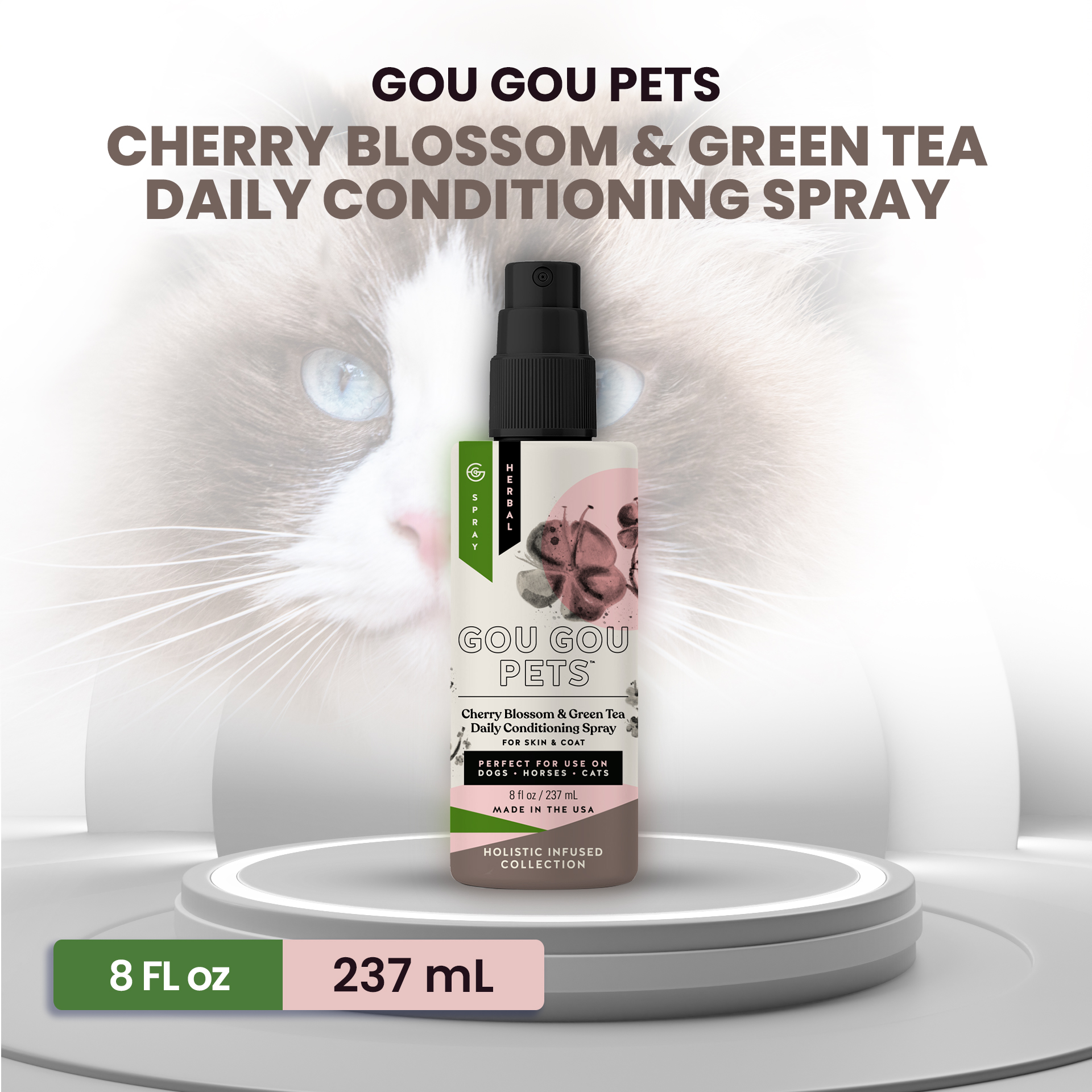 Cherry Blossom & Green Tea Pet Conditioning Spray for Dogs, Cats and Horses