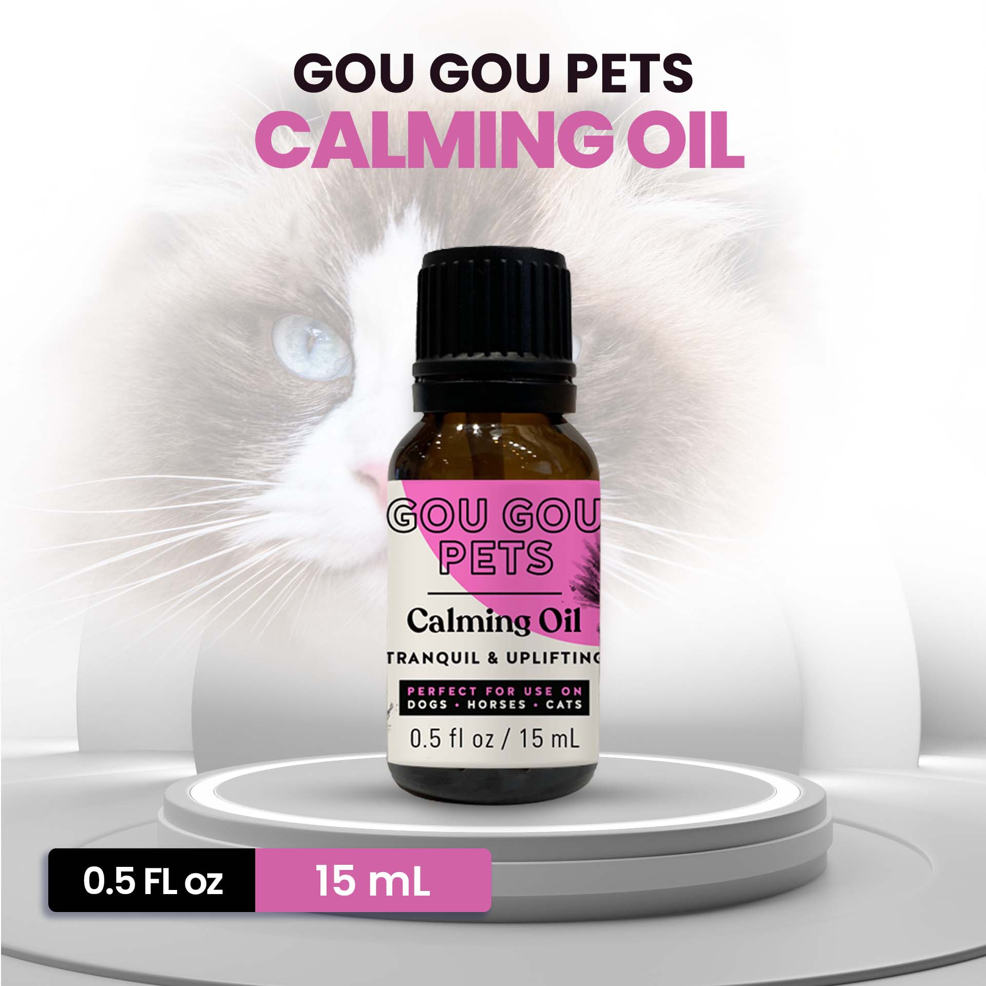 Calming herbal essential oil blend for dogs, cats, and horses