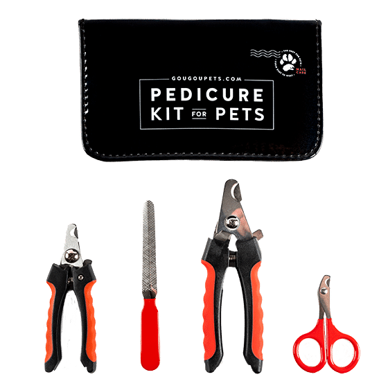 Items of a pet grooming kit