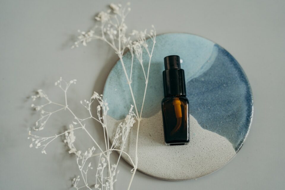 A vial of essential oil