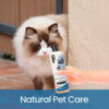 Gou Gou Pets Allergy Shampoo natural pet care text and cat image.