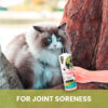 Gou Gou Pets Joint comforting shampoo product image with cat, for joint soreness text.