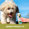 Gou Gou Pets Joint comforting shampoo shampoo with dog image and herbal products text.