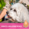 Create a relaxed space text with dog for essential oil diffuser.