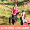 Gou Gou Pets Inner Fuel Shampoo super food ingredients dogs and woman walking.