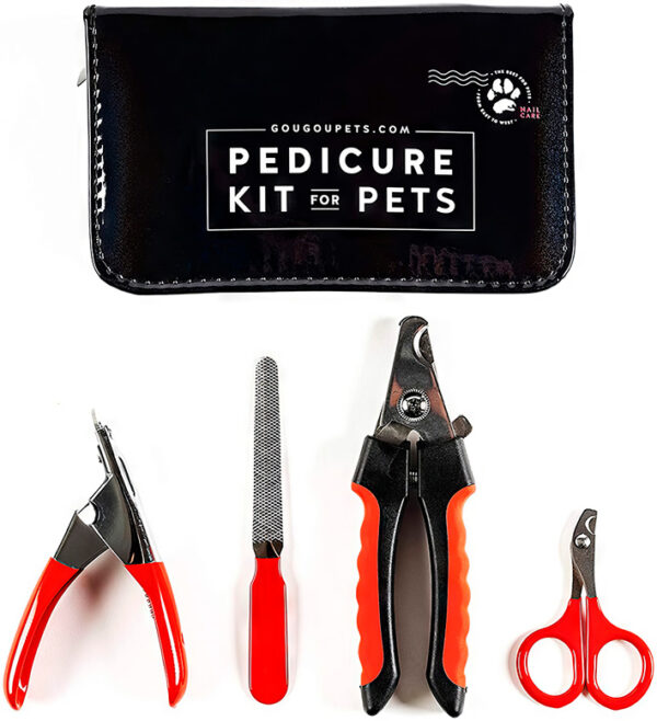 Gou Gou Pets Pedicure Kit for Pets. Nail clipper, file, nail scissor clipper.