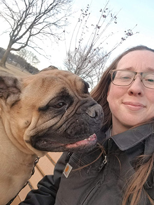 Mary Hays with Dog Lulu