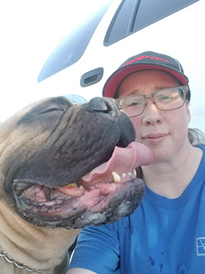 Mary Hays with her Dog